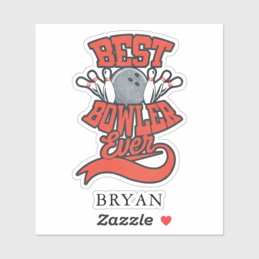 Best Bowler Ever Bowling Personalized シール (シート)