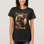 Best Boxer Dad Boxer Sunset Retro Dog Owner Dog Tシャツ (正面)