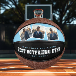 Best Boyfriend Ever 3 Photo Collage Blue & Black ミニバスケットボール
