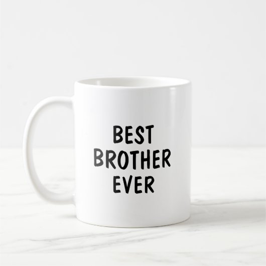 Best Brother Ever Minimalist Typography Gift コーヒーマグカップ (左)