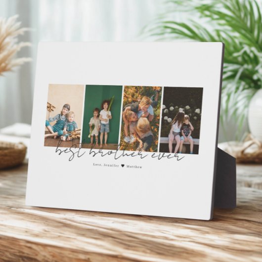Best Brother Ever Modern Script 4 Photos Collage フォトプラーク