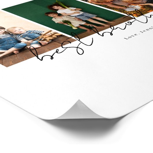 Best Brother Ever Modern Script 4 Photos Collage ポスター (角)