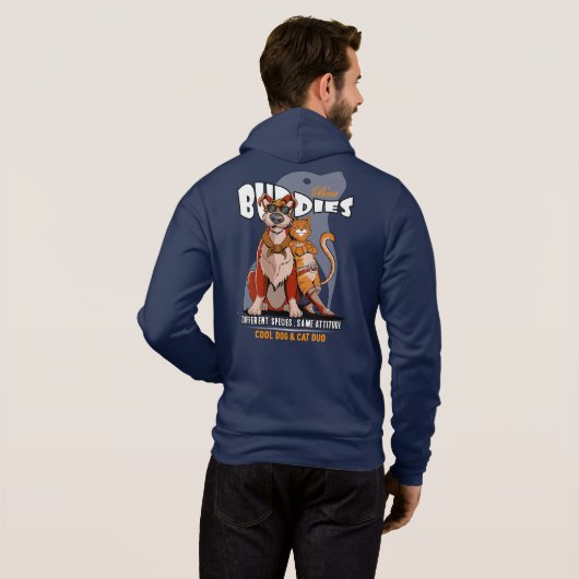 Best Buddy (Dark mode) | Men's Full-zip パーカ (裏面フル)