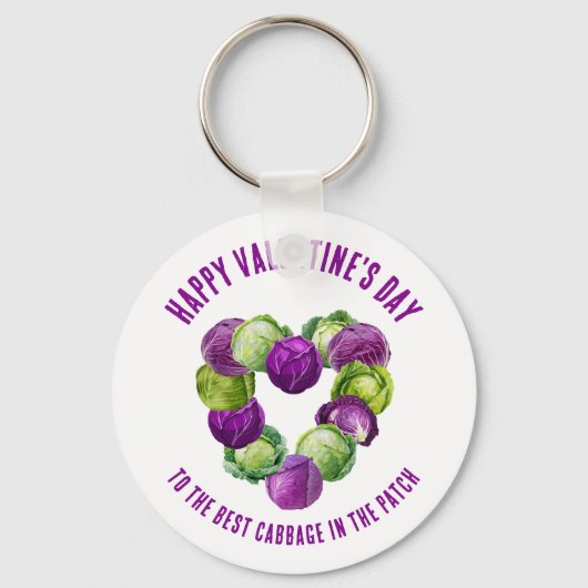 BEST CABBAGE IN THE PATCH Valentine Couples キーホルダー (正面)