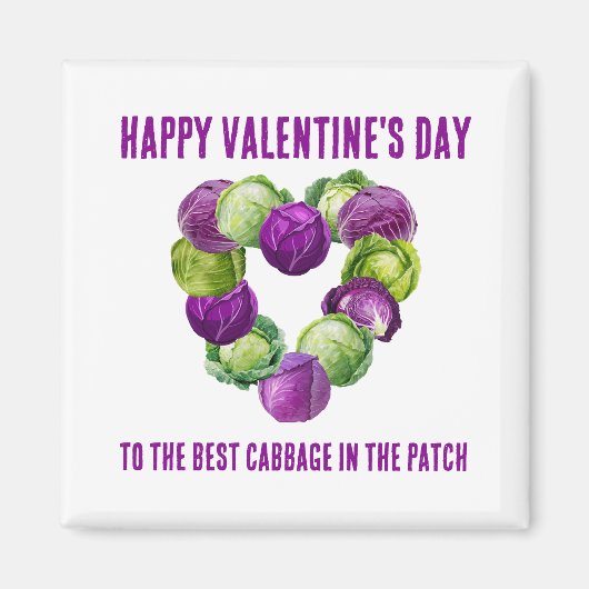 BEST CABBAGE IN THE PATCH Valentine Couples マグネット (正面)