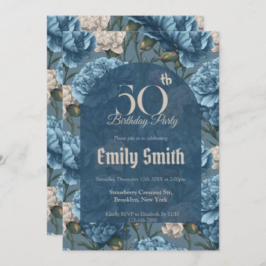 Best Carnation Inspired Beach Party 招待状 (正面/裏面)