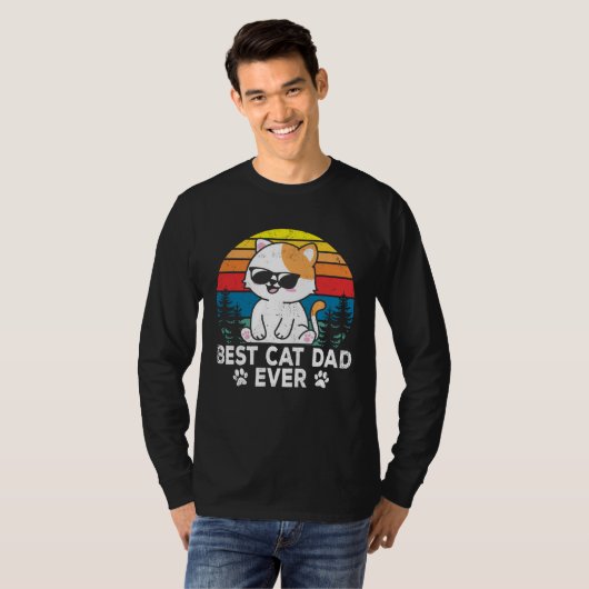 Best Cat Dad Cute Cats Owner Pet Animals Graphic Tシャツ (正面フル)
