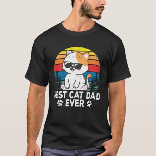 Best Cat Dad Cute Cats Owner Pet Animals  Graphic Tシャツ (正面)