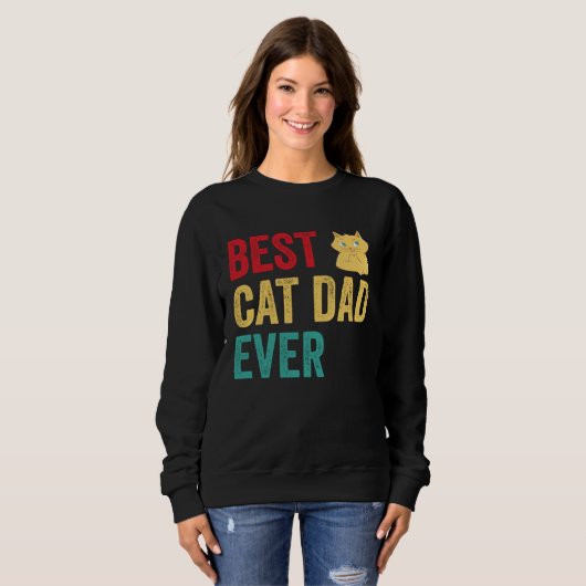 Best Cat Dad Ever スウェットシャツ (正面フル)