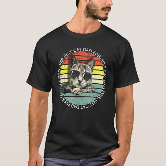 Best Cat Dad Ever 1 Tシャツ (正面)