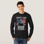 Best Cat Dad Ever American Flag Patriotic 4th Of J Tシャツ (正面フル)