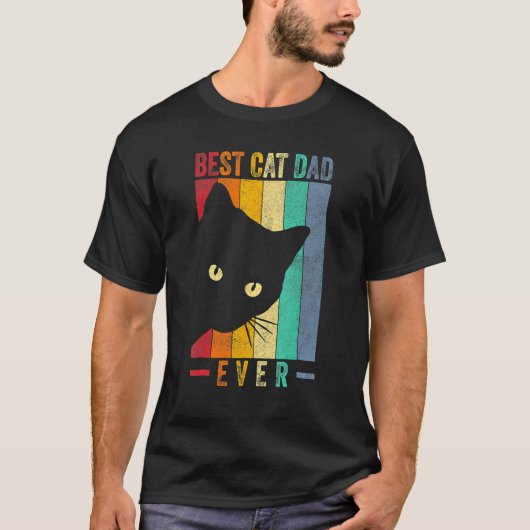 Best Cat Dad Ever  Cat Daddy Paw Fist Bump Meow Vi Tシャツ (正面)