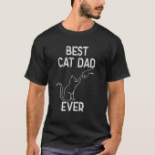 Best Cat Dad Ever   Cat Daddy Paw Fist Bump White Tシャツ (正面)