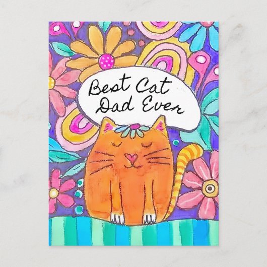 Best Cat Dad Ever Cat Lover Postcard ポストカード (正面)