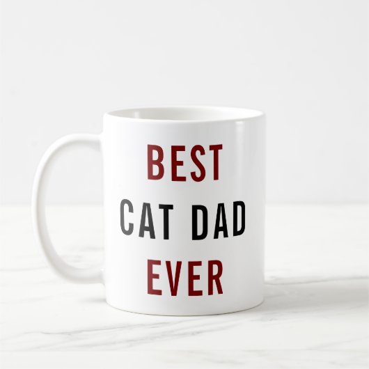 Best Cat Dad Ever | Custom Father’s Day コーヒーマグカップ (左)