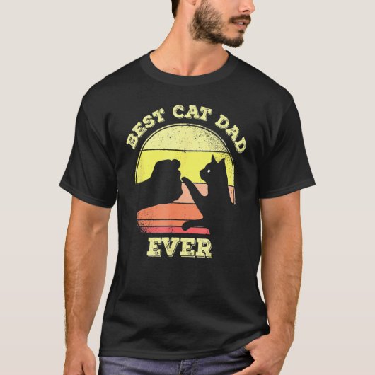 Best Cat Dad Ever Cute Cat  5 Tシャツ (正面)