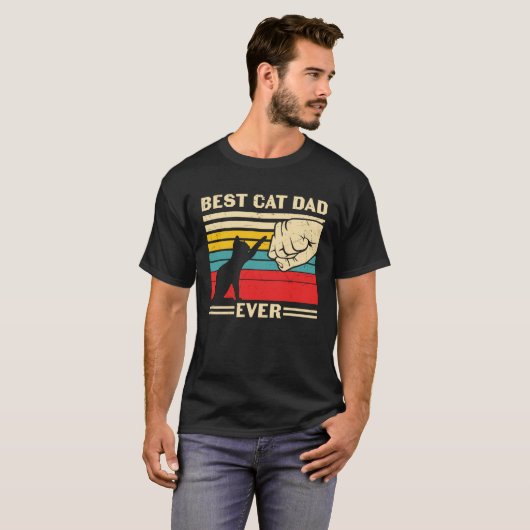 Best Cat Dad Ever Cute Cat Owner Cat Cat Daddy Tシャツ (正面フル)