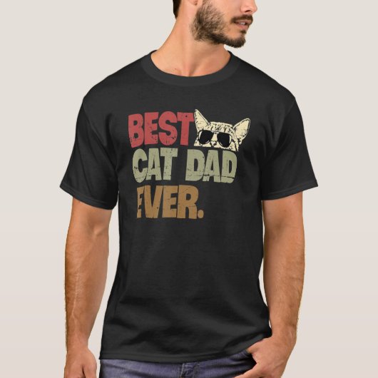 Best Cat Dad Ever  Fathers Day Cat Dad 1 Tシャツ (正面)