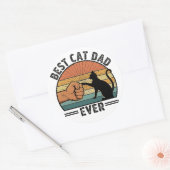 Best Cat Dad Ever  Funny Cat Lover Sticker ラウンドシール (封筒)