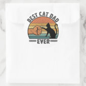 Best Cat Dad Ever  Funny Cat Lover Sticker ラウンドシール (バッグ)