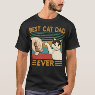 Best Cat Dad Ever Funny Vintage Cat Daddy Father's Tシャツ