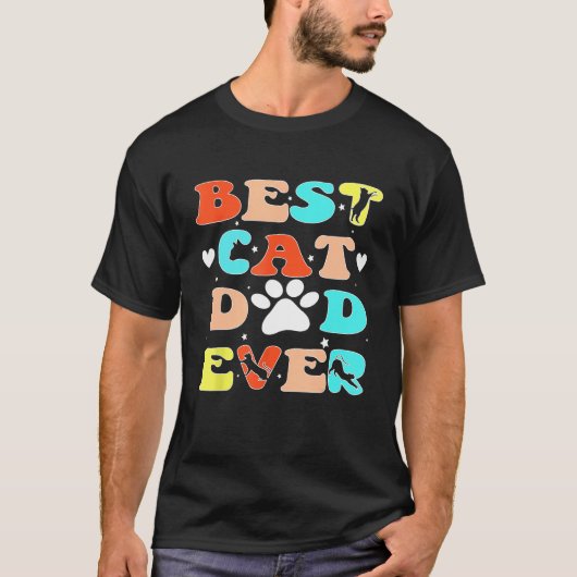 Best Cat Dad Ever Happy Father Day 2023 Patte de c Tシャツ (正面)