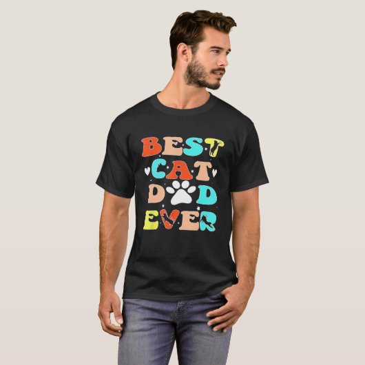 Best Cat Dad Ever Happy Father Day 2023 Patte de c Tシャツ (正面フル)