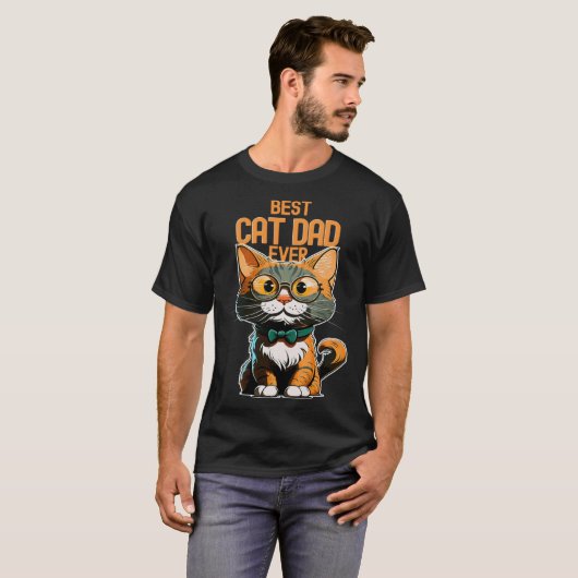 Best Cat Dad Ever Kitty Kitten  Daddy Father s Day Tシャツ (正面フル)