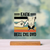 Best Cat Dad Ever Retro Cat Fist Bump Shirt_1 アクリルサイン (ニュートラル)