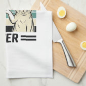 Best Cat Dad Ever Retro Cat Fist Bump Shirt_1 キッチンタオル (四つ折り)