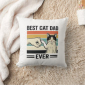 Best Cat Dad Ever Retro Cat Fist Bump Shirt_1 クッション (ブランケット)