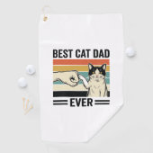 Best Cat Dad Ever Retro Cat Fist Bump Shirt_1 ゴルフタオル (インサイチュ)