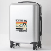 Best Cat Dad Ever Retro Cat Fist Bump Shirt_1 シール (スーツケース)