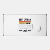 Best Cat Dad Ever Retro Cat Fist Bump Shirt_1 デスクマット (キーボード&マウス)