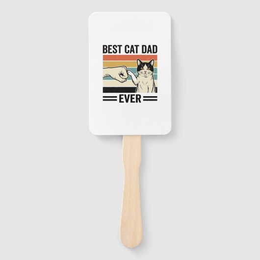 Best Cat Dad Ever Retro Cat Fist Bump Shirt_1 ハンドファン (正面)