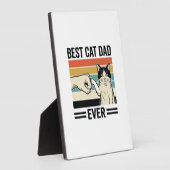 Best Cat Dad Ever Retro Cat Fist Bump Shirt_1 フォトプラーク (側面)