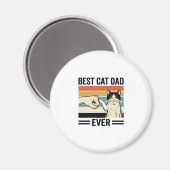 Best Cat Dad Ever Retro Cat Fist Bump Shirt_1 マグネット (正面/裏面)
