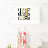 Best Cat Dad Ever Retro Cat Fist Bump Shirt_1 横断幕 (インサイチュ)