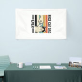 Best Cat Dad Ever Retro Cat Fist Bump Shirt_1 横断幕 (トレードショー)