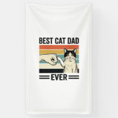 Best Cat Dad Ever Retro Cat Fist Bump Shirt_1 横断幕 (縦)