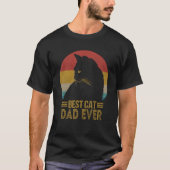 Best Cat Dad Ever Retro Sunset  Daddy Cat Father s Tシャツ (正面)