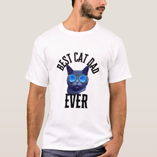 Best Cat Dad Ever T-Shirt Tシャツ (正面)