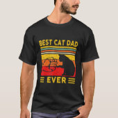 Best Cat Dad Ever tee Funny Cat Daddy Father's Day Tシャツ (正面)