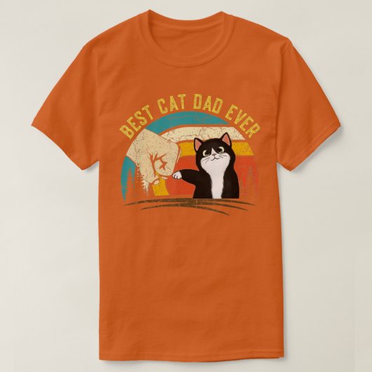 Best Cat Dad Ever tee Funny Cat Daddy Fathers Day Tシャツ (デザイン正面)