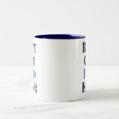 Best Cat Dad Ever Text‑Only Cat ツートーンマグカップ (中央)