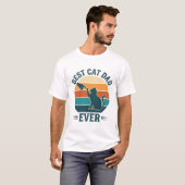 Best Cat Dad Ever Vintage Cat Shirt Design_1 Tシャツ (正面フル)
