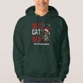 Best Cat Dad Personalized family  name christmas パーカ (正面)