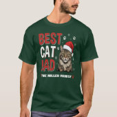 Best Cat Dad Personalized family  name christmas Tシャツ (正面)