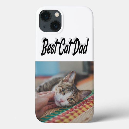 Best Cat Dad Photo Black text Case-Mate iPhoneケース (裏面)