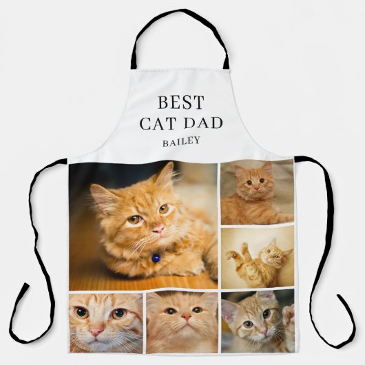 Best Cat Dad Photo Collage  エプロン (正面)